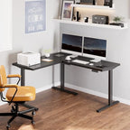 FLEXISPOT 63 x 55 Reversible L-Shaped Corner Standing Desk, Black - Image 2