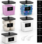 COAZEX 4+1 Pack Clear Laundry Pods Container & Dryer Sheet Holder Black Lid by COAZEX
