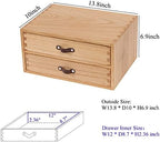 DDYURI Wooden Desk Organizer with 2 Drawers - Desktop Storage Drawers for Office Supplies File Paper Storage - Wood Chest/Small Cabinets for Jewelry Dresser Kitchen Counter (FAX2C-LT） - Image 3
