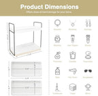Forbena White Bathroom Organizer Countertop, Kitchen Counter Shelf Organizer for Coffee Bar Station, Makeup Vanity Organizers and Storage, Tiered Sink Tray for Perfurm Skincare (White and Grey) - Image 2