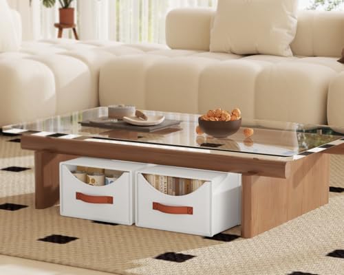 Homsorout Stackable Storage Drawers - Fabric Pull Out Organizer, White - Image 5