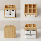 Small Bamboo Makeup Organizer（5.7" D x 8" W x 7.5" H） - Image 6