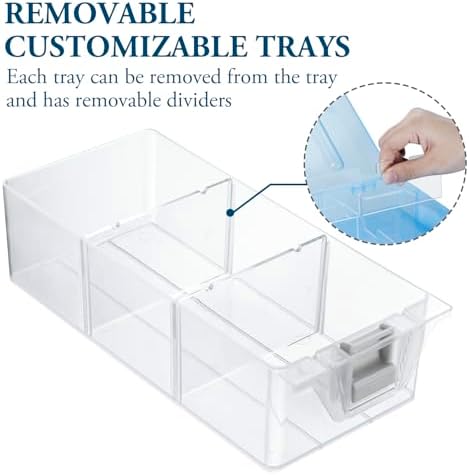 MyGift Sky Blue Craft Storage Organizer Case, 24 Compartments & 6 Drawers - Image 3