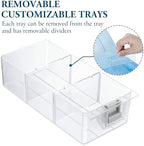 MyGift Sky Blue Craft Storage Organizer Case, 24 Compartments & 6 Drawers - Image 3