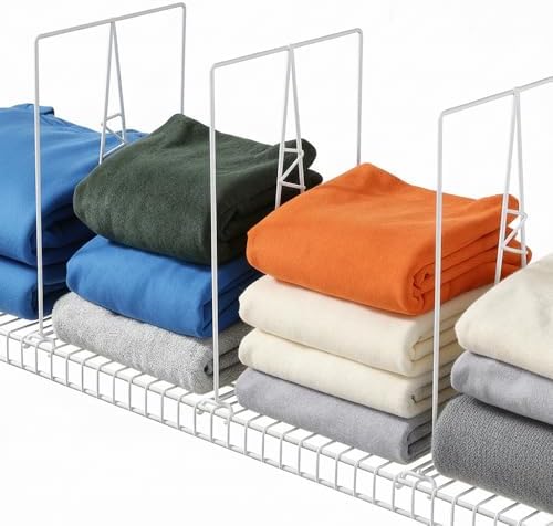 Wire Shelf Dividers, White, 12" Deep, 16" Height, 4 Pack by Unknown