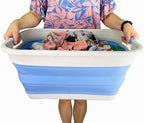 SAMMART 41L (10.8 gallon) Collapsible Plastic Laundry Basket - Foldable Pop Up Storage Container/Organizer - Portable Washing Tub - Space Saving (Grey/Little Boy Blue, Rectangular) - Image 5