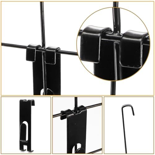 50 Pack Gridwall Hooks, Utility Notch Display Hook, Black Metal Gridwall Picture Hanger, Grid Wall Accessory for Art Clothes Painting, Panel, Pegboard, Shelf, Commercial Display - Image 3