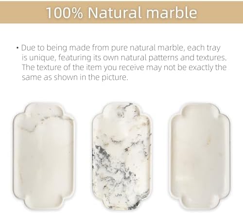 Marmor Marble Perfume Tray Bathroom Tray for Decorative,Candles,Jewelry Stone Vanity Tray,Kitchen Counter Decor and Home Decorative Tray(Calacatta Marble) Jewelry Tray Unique Festival Gifts - Image 2