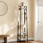 Coat Rack Freestanding with 3 Shelves and 7 Hooks - Image 5