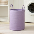 Laundry Basket Hamper Tall Rope Storage Woven for Blanket toys Dirty Clothes in Living Room Bathroom Bedroom (Purple, 100L/26.4Gal) by AMTOTAM
