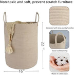 XUANGUO Cotton Rope Laundry Basket Hamper for Clothes Large Oatmeal - Image 2