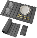 Large Stone Dish Drying Mat for Kitchen Counter – 24"(L)×16 "(W) Foldable Super Absorbent Diatomaceous Earth Stone Dish/Bath Mat, Kitchen Counter Mat for Plate Rack, Cup, Match Any Countertop - Gray by tdcokhe