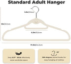 Ivory Velvet Hangers, Stackable Hanger with Non Slip Felt Fabric - Image 6