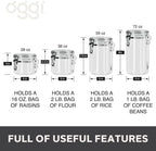 Oggi 4pc Clear Canister Set with Clamp Lids Airtight Containers in Sizes Ideal for Kitchen & Pantry Storage of Bulk, Dry Foods Including Flour, Sugar, Coffee, Rice, Tea, Spices & Herbs (Pack of 3) - Image 6