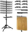 OLMRJKD Braiding Rack with Tray, 144 Pegs Height Adjustable, 2-side Hair Extension Holder, Hair Stand with Stylist Tools for Salon/Home/Travel (Black) by OLMRJKD