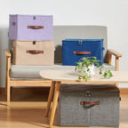 4PCS Storage Bins with Zipper Lids Decorative Lidded Basket Box - Image 7