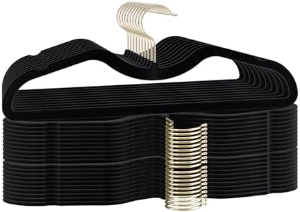 Velvet Short Neck Hangers - Heavy-Duty, Non-Slip Felt Surface, Space-Saving Design with Anti-Slip Grooves & Shoulder Shape, 360° Rotating Hooks, Durable for Coats, Shirt& Dresses by Unknown