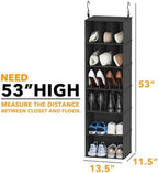 SpaceAid 2 Pack Hanging Closet Organizer and Storage with Dividers, 24 Compartments Hanging Shoe Shelves for Closet, Wardrobe, RV, Garment Rack - Black - Image 2