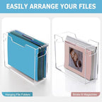 Clear Acrylic Hanging File Organizer Box with Handle, Letter Size Portable File Folder Storage Box, Filing Holder for Desk Home Office - 1 Pack - Image 4