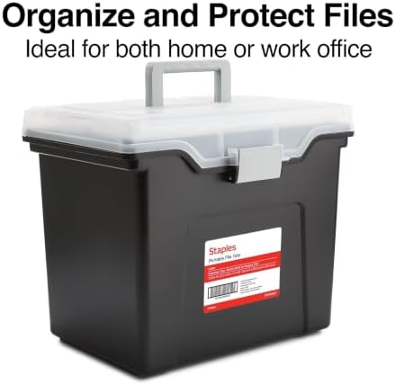 STAPLES File Box Portable Tote, Letter Size, Black, 4/Carton - Image 2