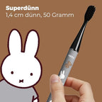 MIPOW Miffy BrushGo i4 Slim Electric Toothbrush Sonic Vibration Rechargeable Magnetic Travel Case & Ceramic Holder Dock 60Day Long Battery Soft Bristles 2Heads IPX7 Waterproof (Grey) - Image 3