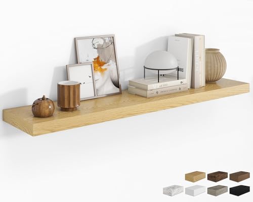 RICHFOCUS Long Floating Shelves for Wall 1Pack, Oak, 55" Lx8 D by RICHFOCUS