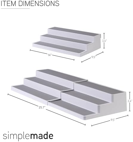 SIMPLEMADE 3-Tier Spice Rack Organizer - Versatile Storage Shelf for Kitchen, Bathroom, Bedroom & Office, Set of 1, White - Image 4
