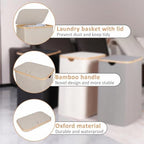 IEGrow Laundry Hamper with Lid,150L Laundry Basket with 2 Mesh Bags,Oatmeal - Image 3