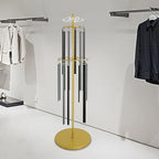 Rotating Tie Rack,Free Standing Belt Display Shelf with Adjustable Feet,66.1in High Metal Scarf Hanger Stand Retail Display Racks for Clothing Store (Gold) - Image 2