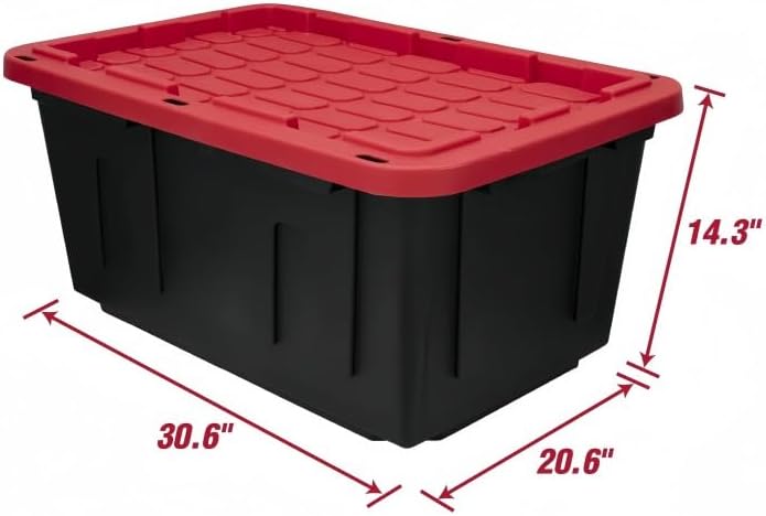 Storage Bins with Lids, 27 Gal 2-Pack Stackable Plastic Totes - Image 4
