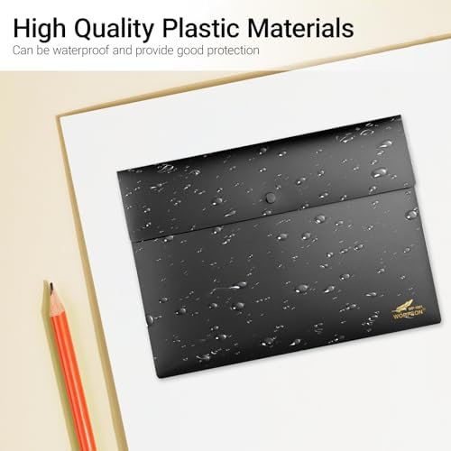Plastic Envelopes Folders 12mil Heavy Duty, for A4 Letter Size Paper, with Snap Closure Pack, Paperwork Plastic Wallets Document Organizer (25 Pack - Black, Horizontal) - Image 7
