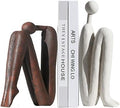 BANOMII Decorative Bookends for Heavy Books, Thinker Statue Book Holders for Shelves & Office Desk, Abstract Decor Aesthetic Book Ends Stoppers, Modern Bookshelf Decoration by BanomiiHome