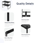 Nxconsu Stackable Cabinet Shelf Organizer 2 Pack, Wide Black - Image 4