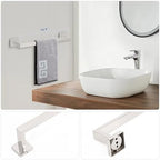 NearMoon 5 Pieces Bathroom Hardware Set 304 Stainless Steel, Square Towel Rack Kit - 16" Towel Rod + Towel Ring + Toilet Paper Holder + 2 Robe Hooks, Wall Mounted Bath Accessories (Chrome Finish) - Image 4