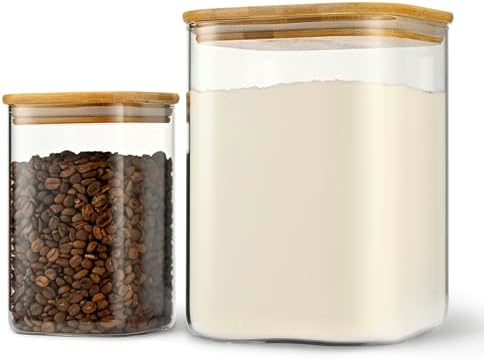 D2scrma 37oz/115oz Square Glass Storage Containers with Lids 2-Pack by Delicatedtoservicecustomer