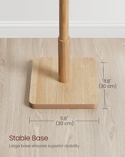 VASAGLE Solid Wood Coat Rack, Free Standing, 8 Hooks, 3 Height Options - Image 5