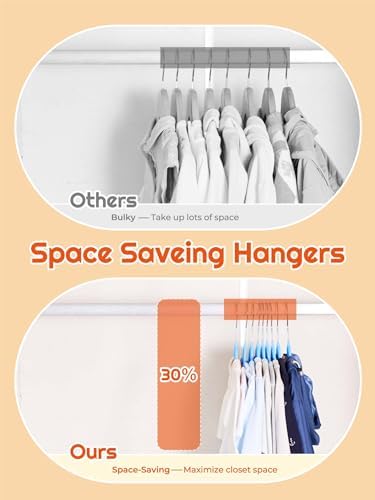HOUSE DAY 14 Inch Kids Velvet Hangers 50 Pack, Durable Big Kid Hanger Blue - Image 5