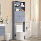 Yaheetech 77'' H Over the Toilet Storage Cabinet, Bathroom Organizer, Gray - Image 3