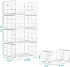 Hongtamoya 4-Tier Sliding Closet Organizers and Storage Shelves, Stackable Closet Shelf Organizer Basket Bins, Drawer Shelf Storage Container for Wardrobe Cupboard Kitchen Bathroom Office, White - Image 3
