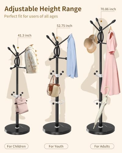 Metal Coat Rack, Modern Coat Rack Stand, Heavy Duty Coat Tree Stand - Image 5
