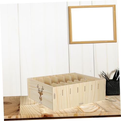 Desktop Storage Organizer Wood Multi-Purpose Shelf for Office Files - Image 4