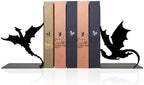 Fourth Dragon Bookends with Fantasy Wing Design, Dark Academia Shelf Decor by Unknown