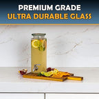 Square Glass Drink Dispenser for Parties - Stainless Steel Spigot + Marker & Label - 100% Leakproof Beverage Dispenser - Liquid Laundry Detergent Dispenser, Water Dispenser, Decorative Pitchers 80oz. - Image 4