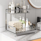 Saydear L-Shaped Under Sink Organizer, 2-Tier Pull-out Cabinet Rack 1-Pack - Image 3