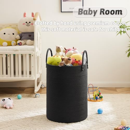 Artfeel Laundry Basket,Woven Cotton Rope Laundry Hamper,60L for Decorative Storage of Dirty Clothes,Toys and Blankets in Bathroom,Baby Room and Living Room - Image 4