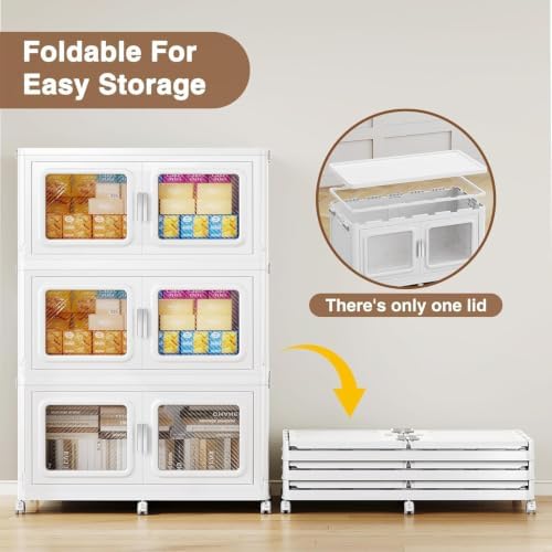 BROVIEW 220 Qt Extra Large Stackable Storage Bin with Lid, 1 Pack White - Image 4
