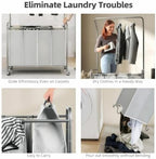 ROMOON Laundry Hamper Sorter Cart, 4 Section Organizer with Hanging Bar - Image 7