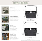 Parker Baby Co. Quick-Dry Bath Caddy Organizer with Handle - Smoke, Regular - Image 4