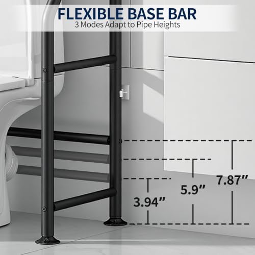 Livilord 3-Tier Over Toilet Storage Rack, Anti-Wobble, Black - Image 4