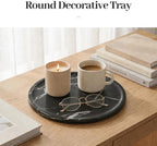 Marble Serving Tray, 11.8" Round Vanity Tray for Bathroom Countertop, Black - Image 5